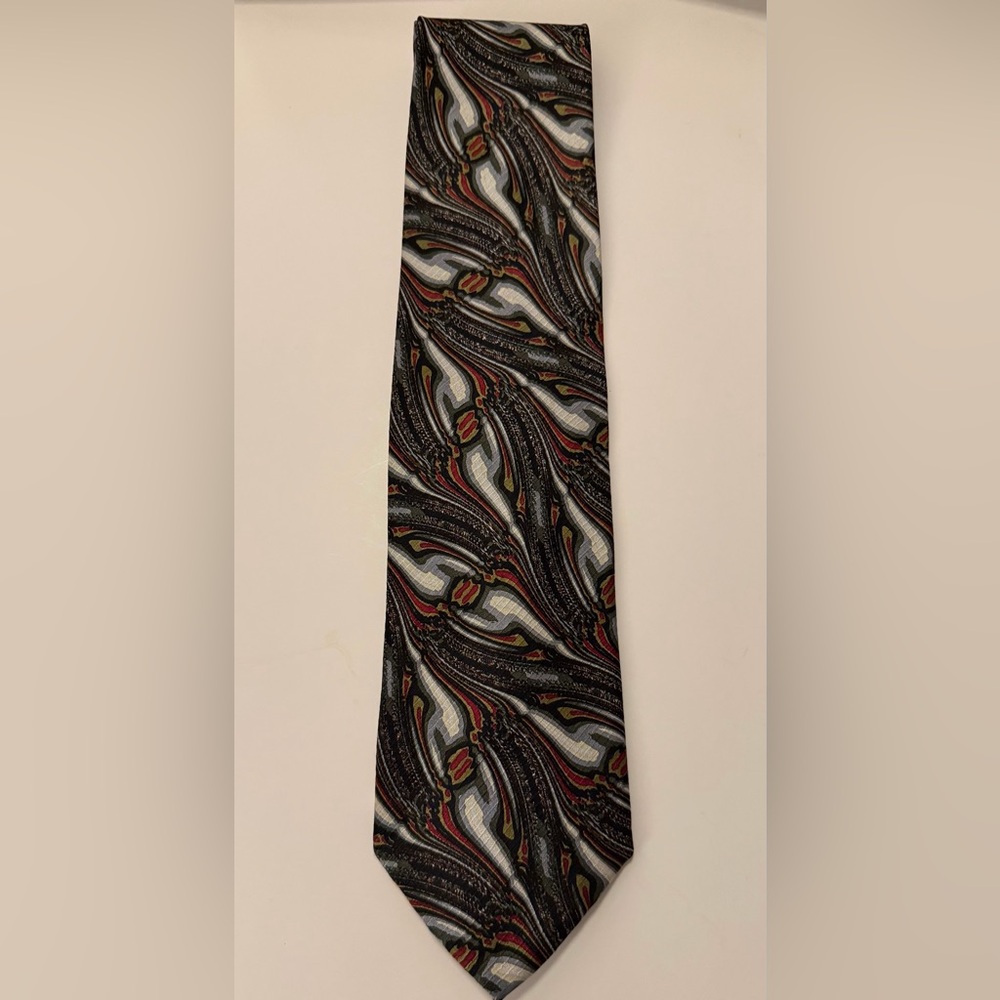 JHANE BARNES Original Fabric 100% Silk Tie – Fractal – Made in Japan